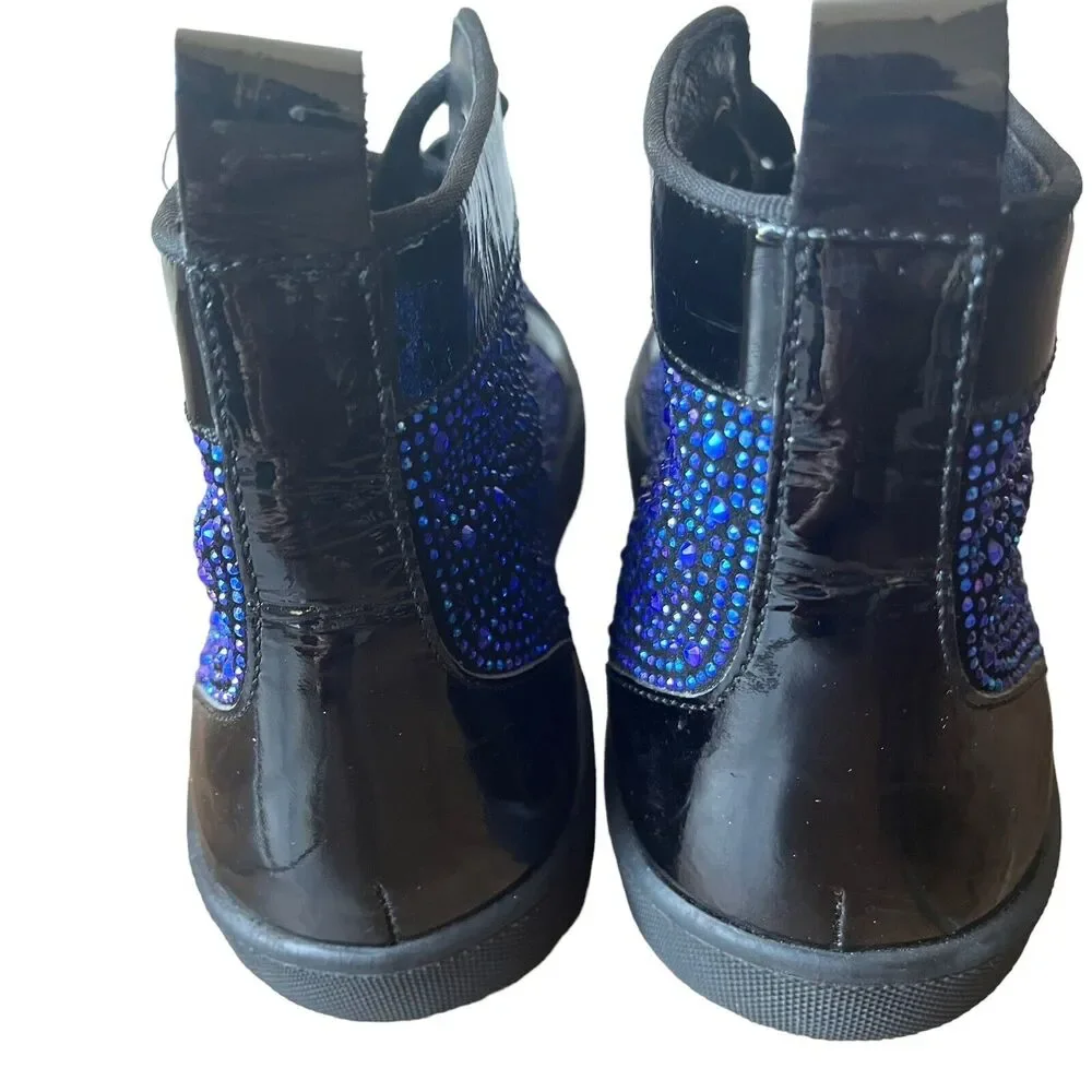 Barabas Men's wild Glittery blue and black high tops size 11